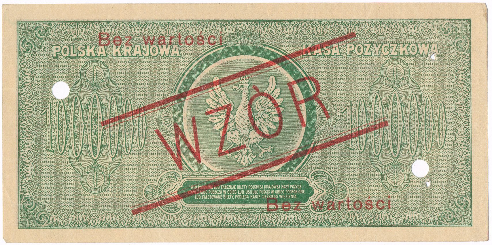 WZÓR 1.000.000 marek polskich 1922 seria A